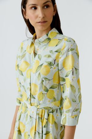 Oui Lemon Print Midi Dress