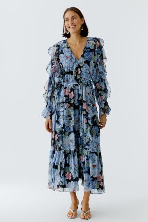 Oui Dark Blue Floral Maxi Dress