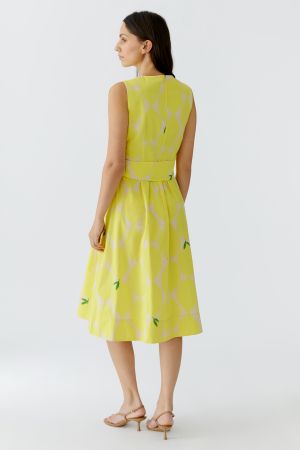 Oui Yellow Midi Dress
