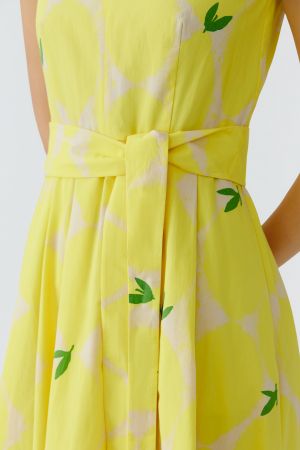 Oui Yellow Midi Dress