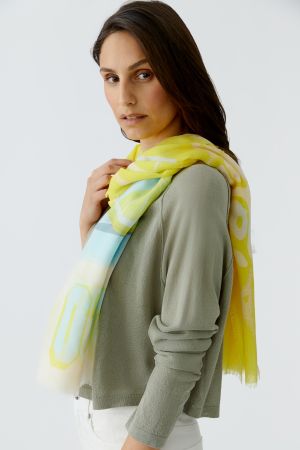 Oui Yellow and Green Scarf