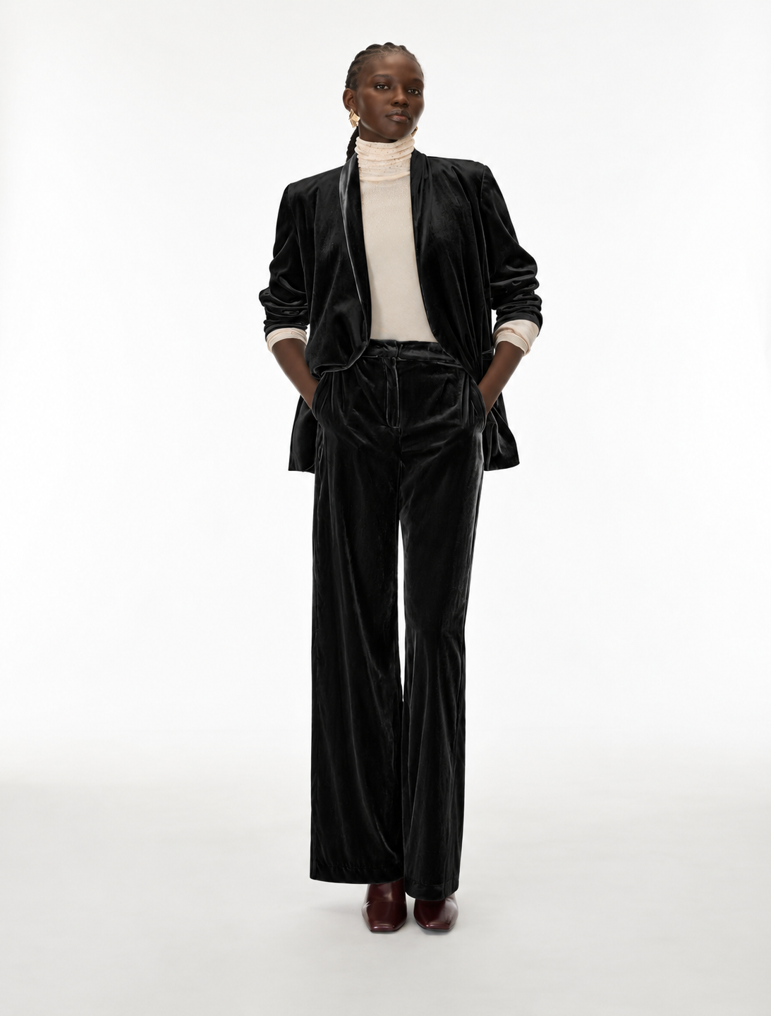 iBlues FIGURE-SKIMMING TROUSERS Black   IBLDESERTO