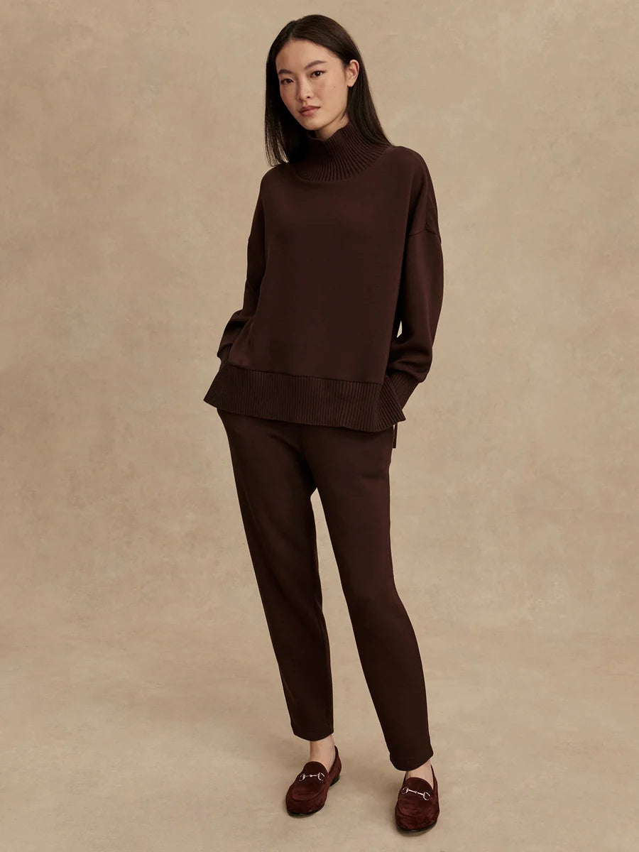 Varley Barker High Neck Sweat  Coffee bean