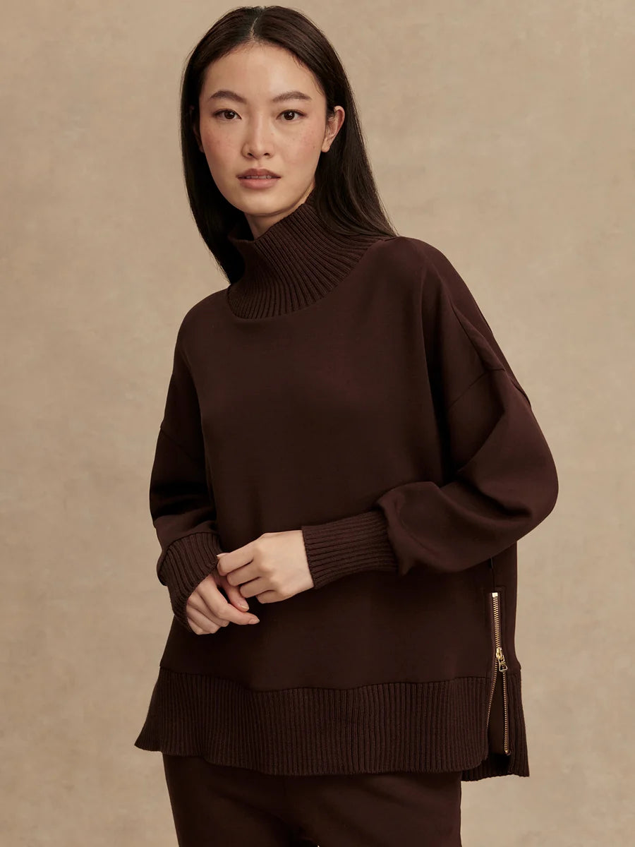 Varley Barker High Neck Sweat  Coffee bean