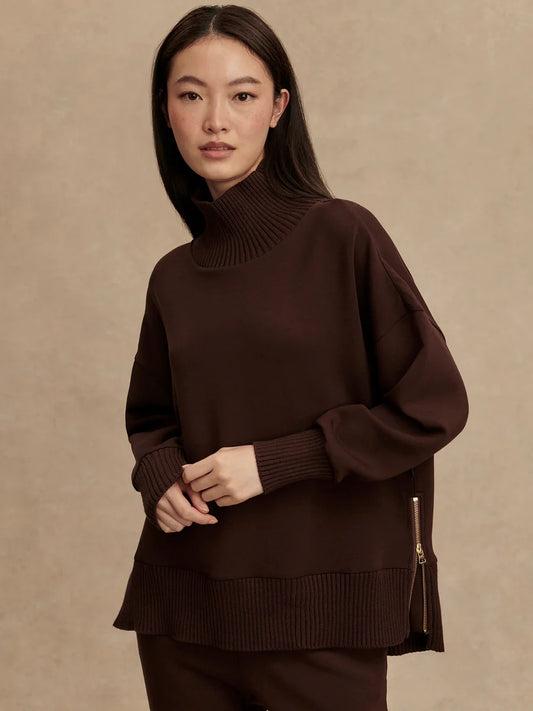 Varley Barker High Neck Sweat  Coffee bean