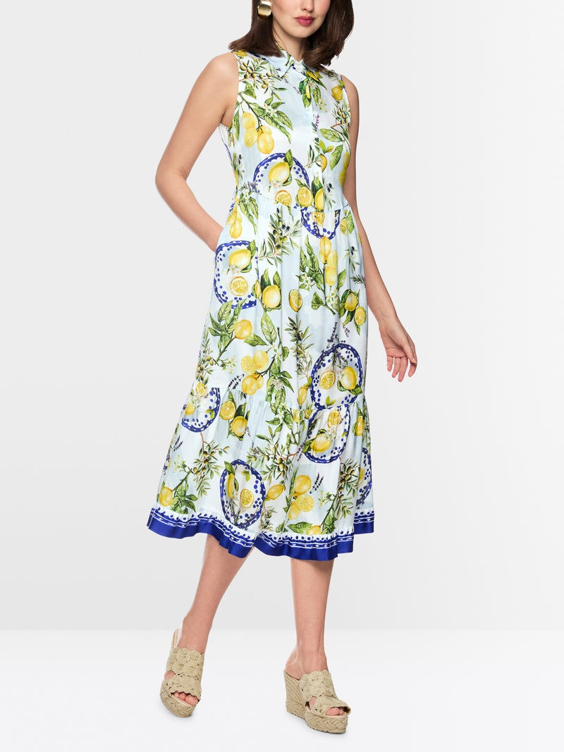 Marc Cain Lemon And Olive Print Dress