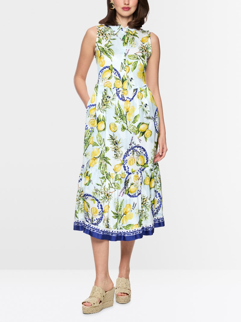Marc Cain Lemon And Olive Print Dress