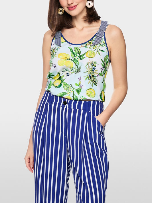 Marccain Stretch cotton top with lemon print  Item no.: AA 61.05 J10 col. 100