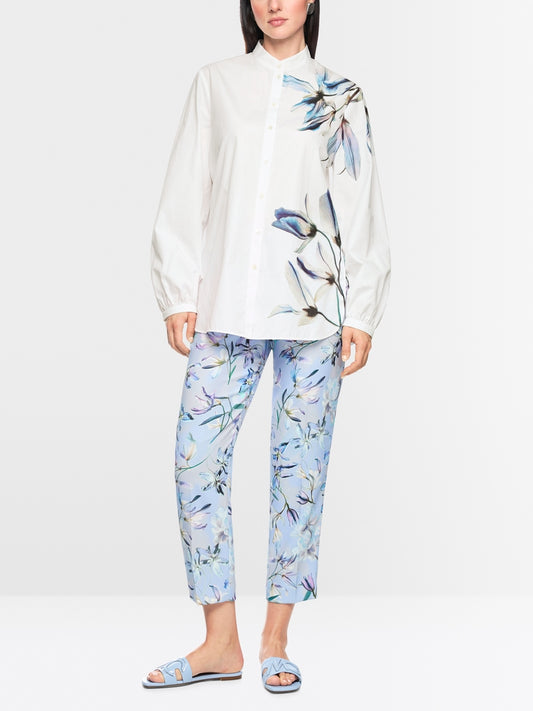 Marc Cain Long Blouse with Lily Print