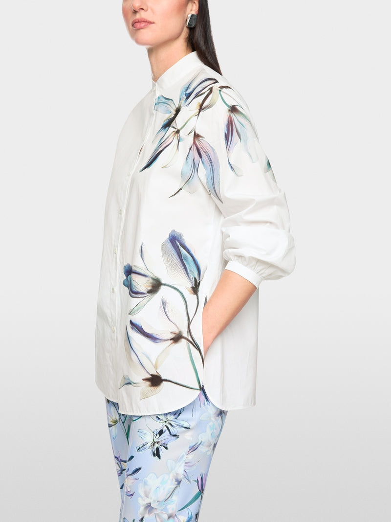 Marc Cain Long Blouse with Lily Print