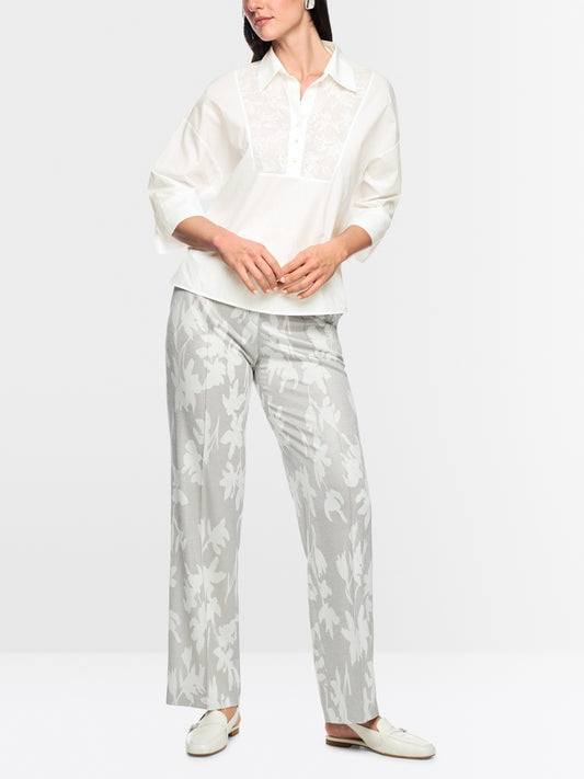 Marc Cain White Blouse with Embroidery