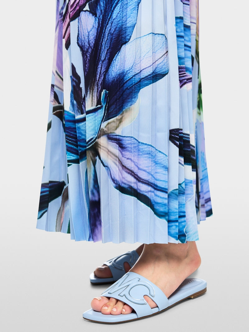 Marc Cain Pleated Skirt with Lily Print