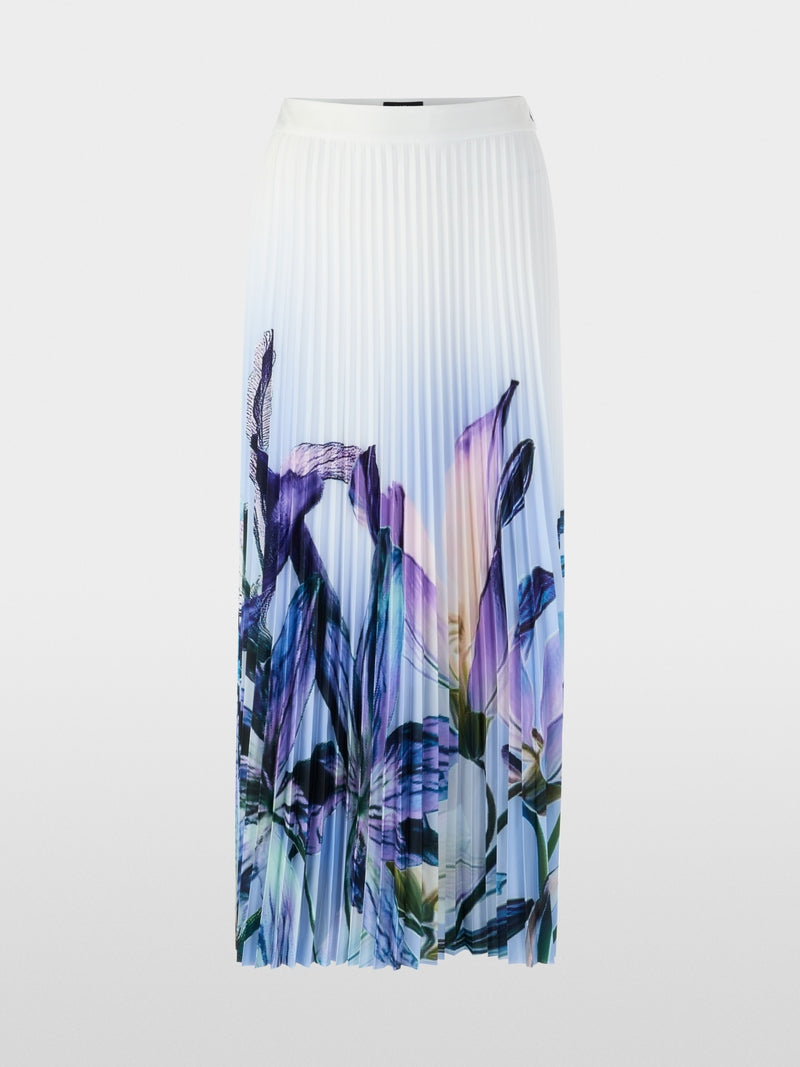 Marc Cain Pleated Skirt with Lily Print