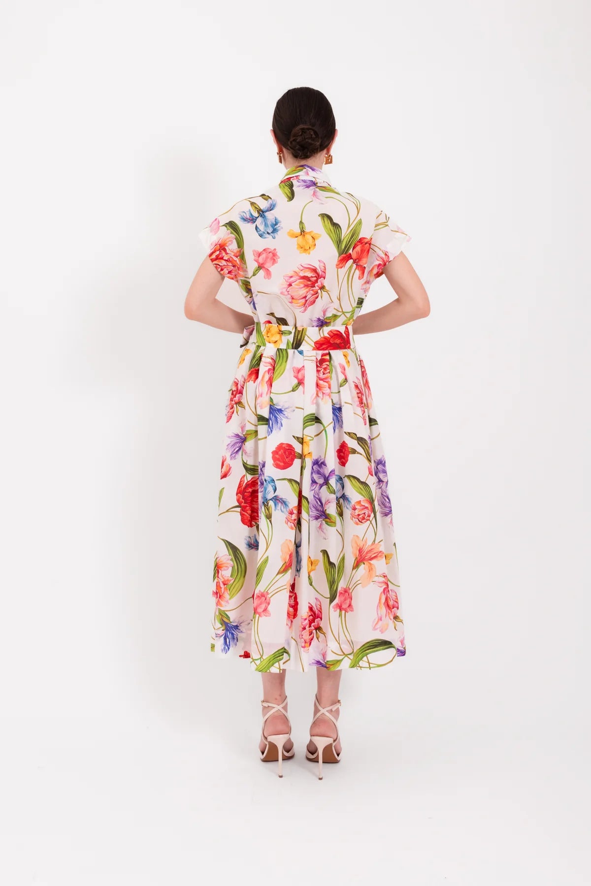 Lavi Bellell Midi Dress  Fondo panna   botanico