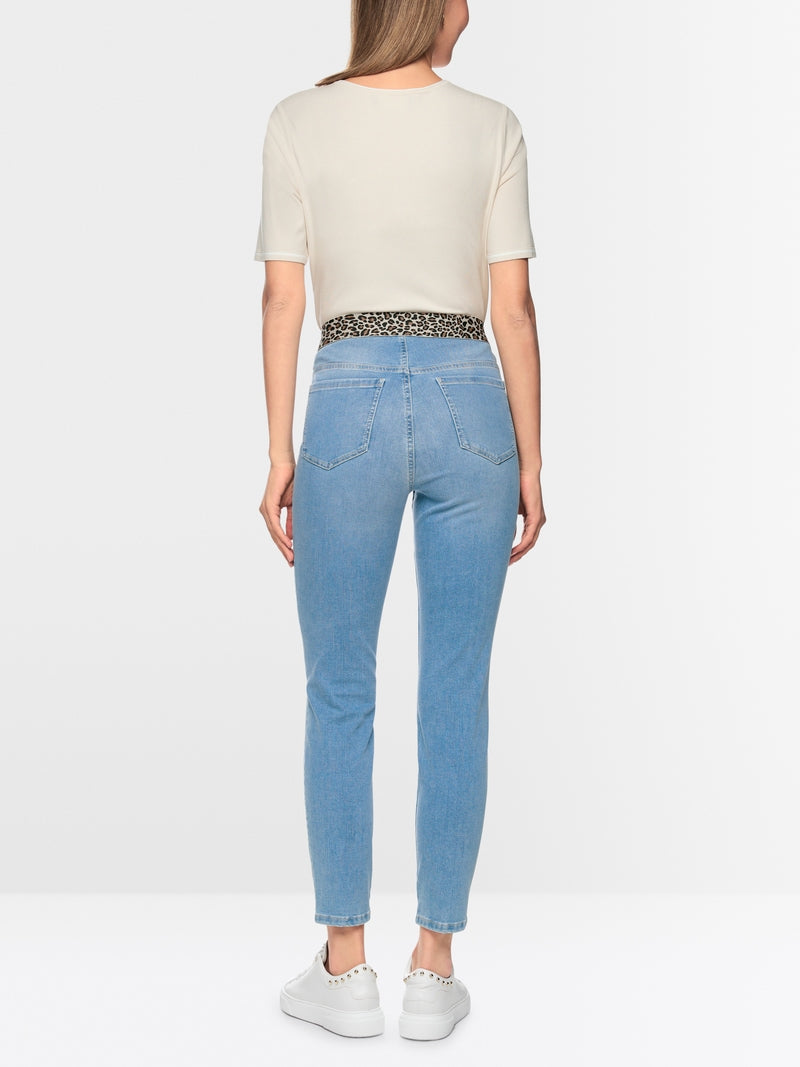 Marc Cain Sofia Trousers with Leopard Print Waistband