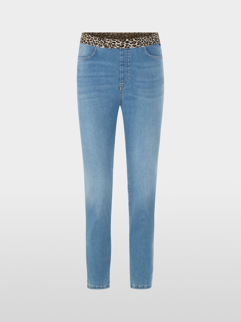 Marc Cain Sofia Trousers with Leopard Print Waistband