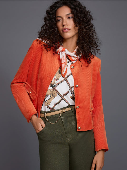 Marc Cain Orange Corduroy Short Jacket  BC 31.19 W02 484