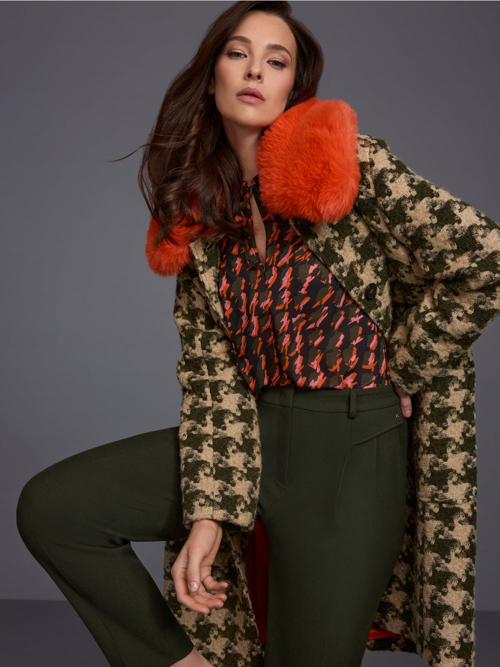 Marc Cain Abstract houndstooth blouse BC 51.36 W20 col. 484