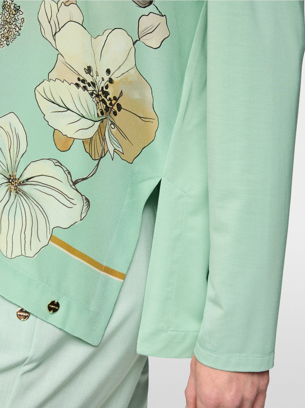 Marc Cain Green Floral Shirt Blouse BC 55.04 J43 505