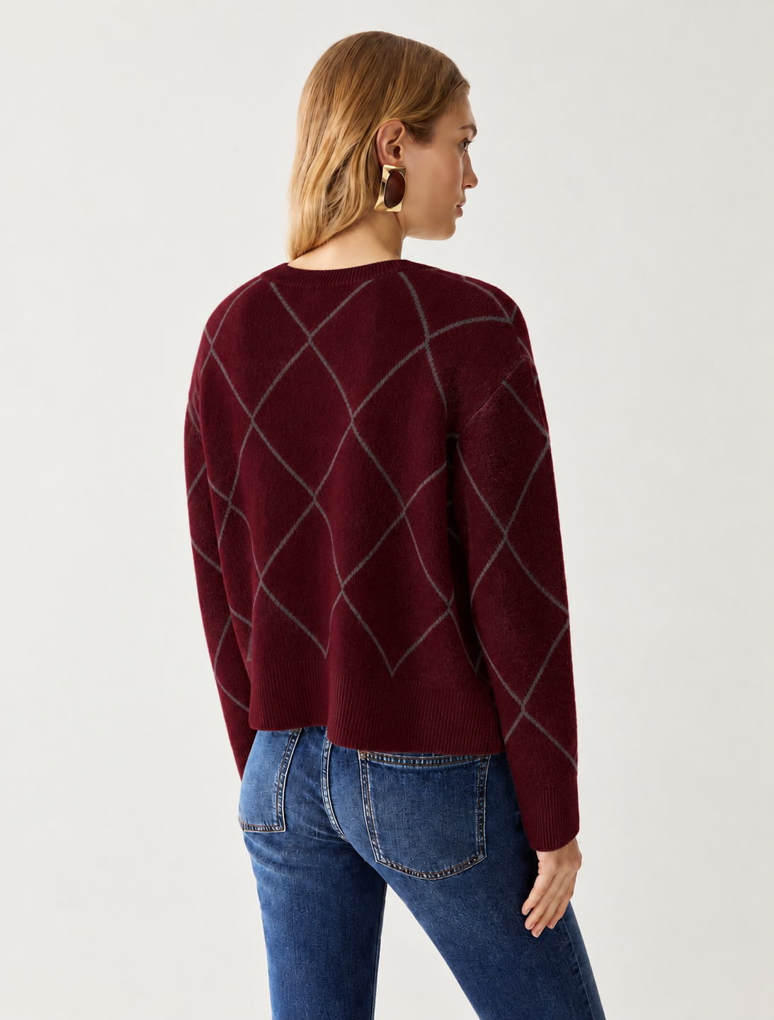 PennyBlack Lamé diamond-pattern jumper - Merlot  pbpboero