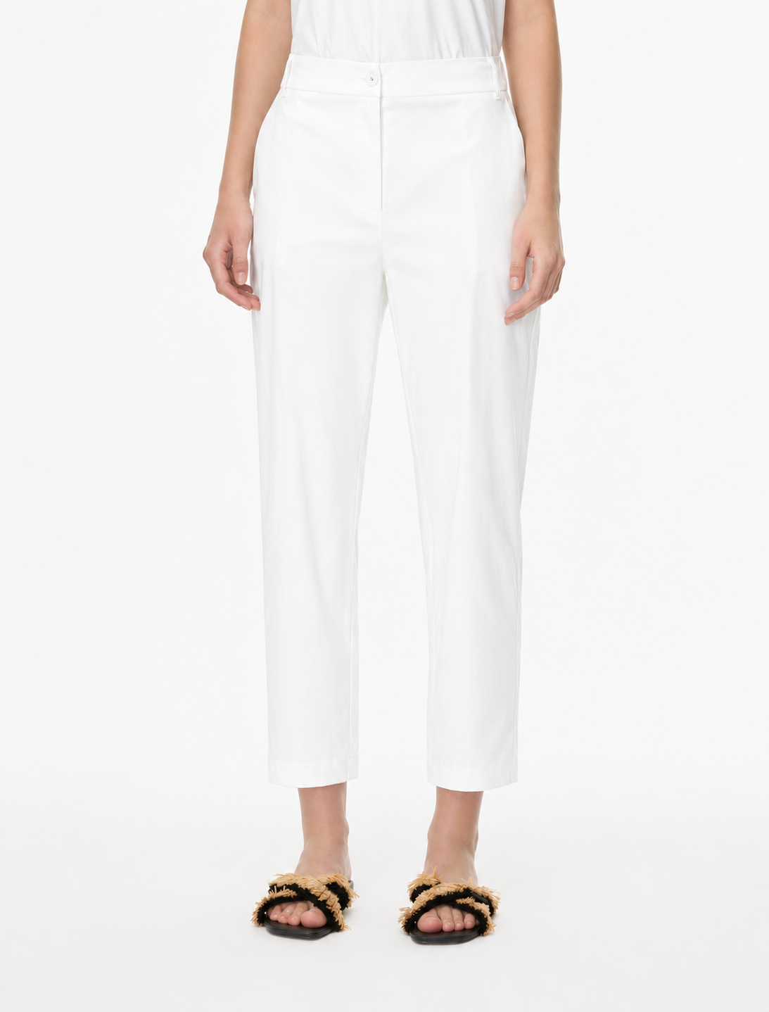iBlues White Semi Fitted Trousers