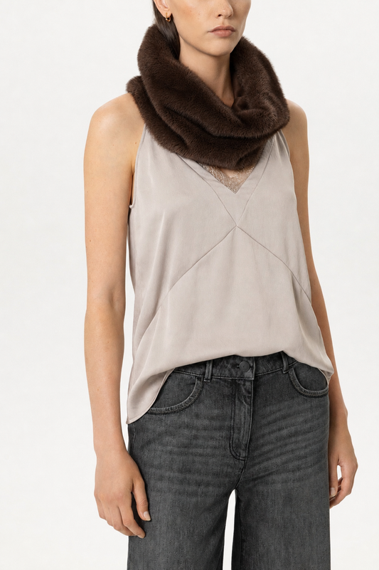 Luisa Cerano Chocolate Faux Fur Snood 848584/4213