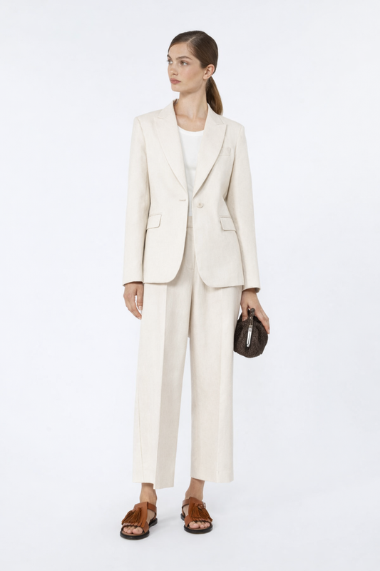 Weekend MaxMara Cotton and Linen Canvas Trousers