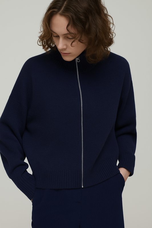 PennyBlack Navy Zip Through Cardigan  Antares