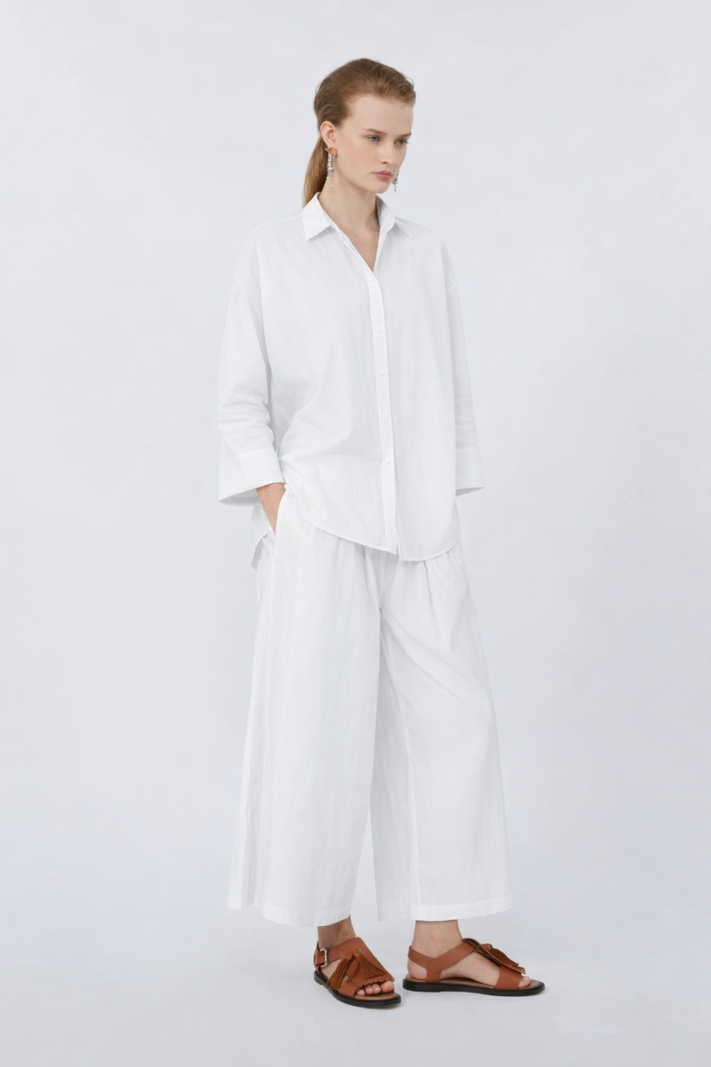 Weekend MaxMara Cotton Poplin Oversize Shirt   White  WKDHUDSON