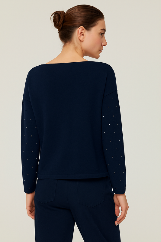 Pennyblack Jumper   Navy with micro stud detail   Acinoso