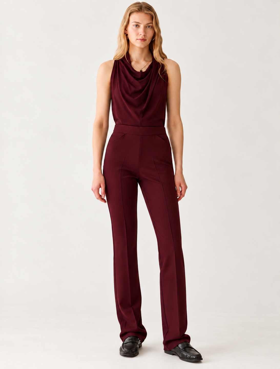 Pennyblack Technical Fabric Trousers  Burgundy