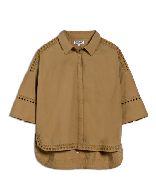 Fuego Cutwork Detail Oversized Shirt