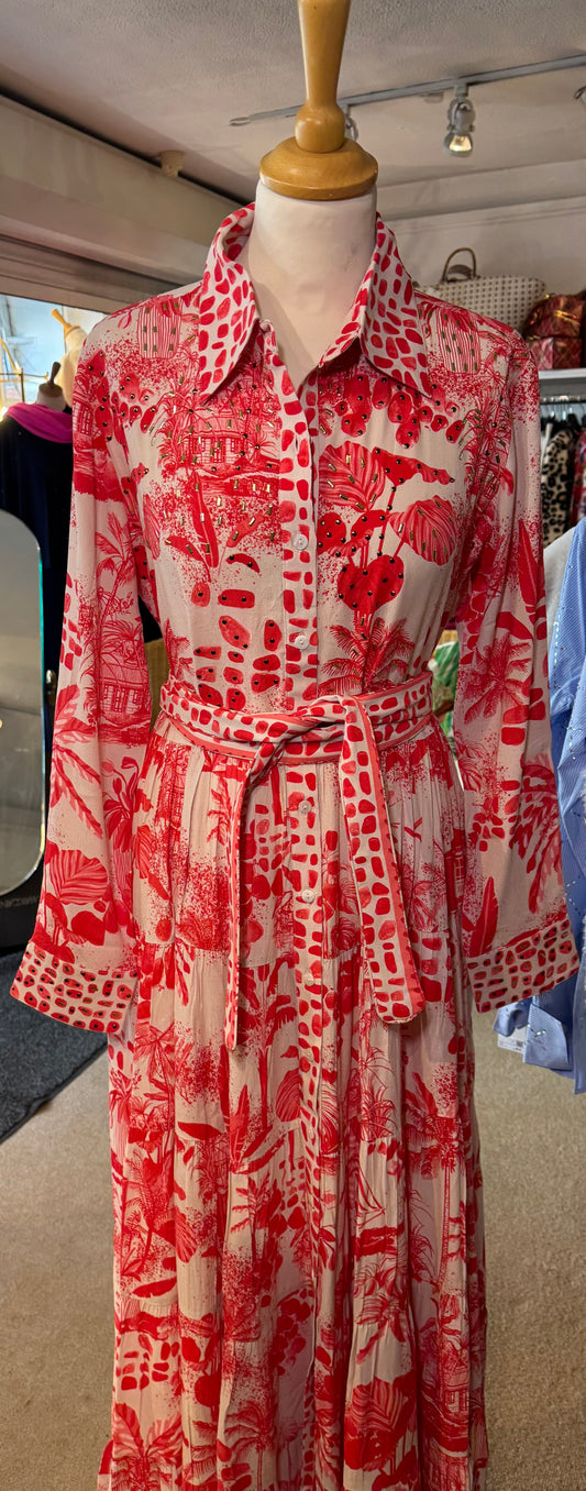 Inoa Perorian Dress   Vermelho