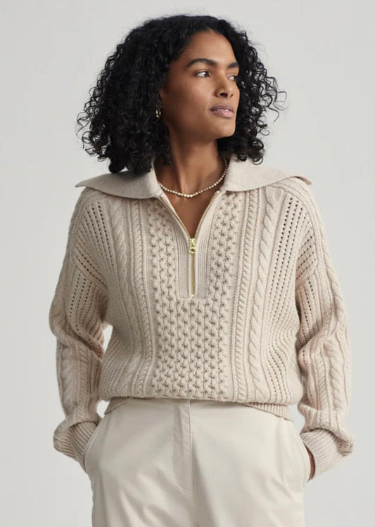 Varley Camello Relaxed Cable Half Zip
