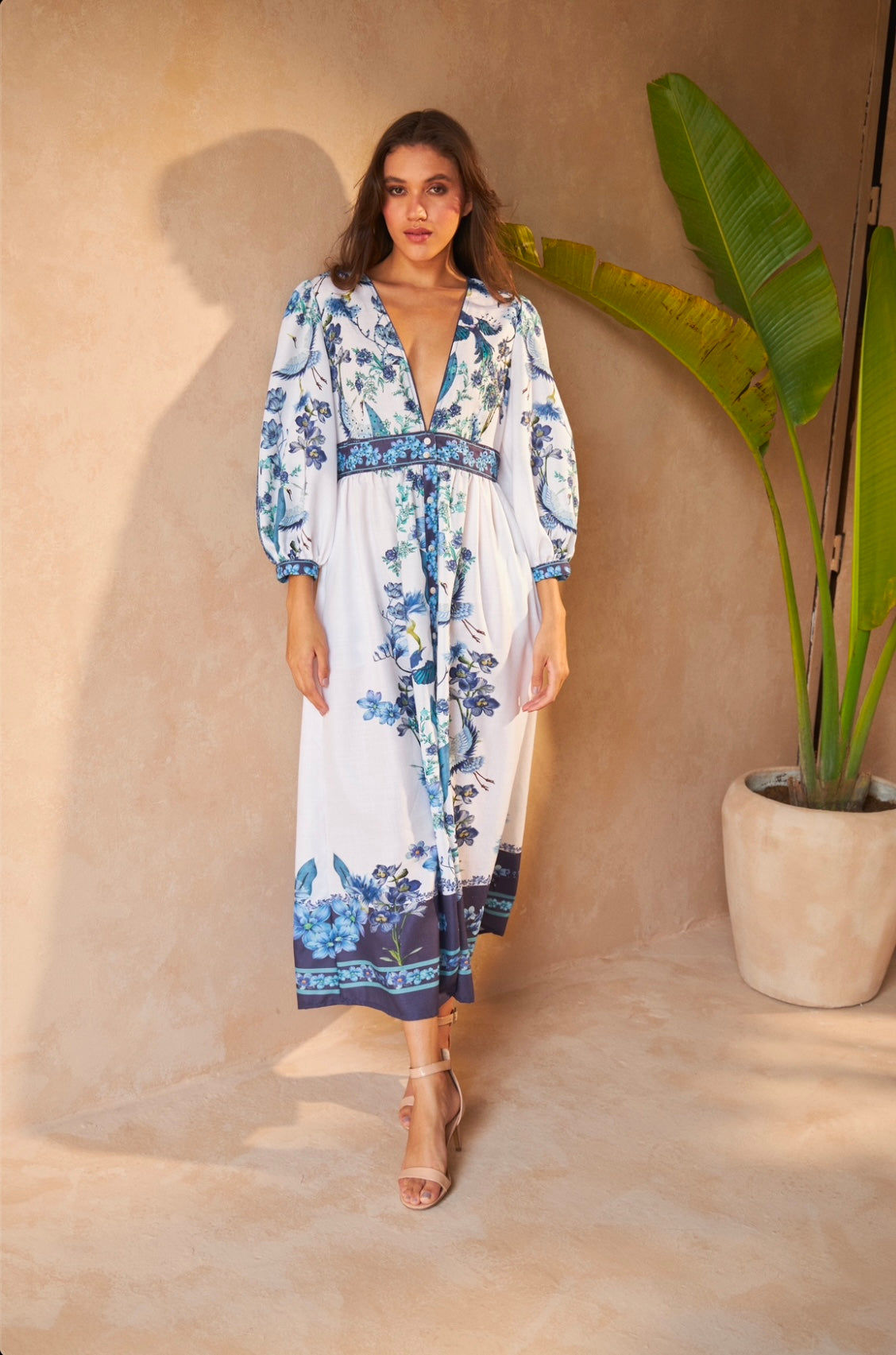 Inoa Saigon Flowers Blue Dress