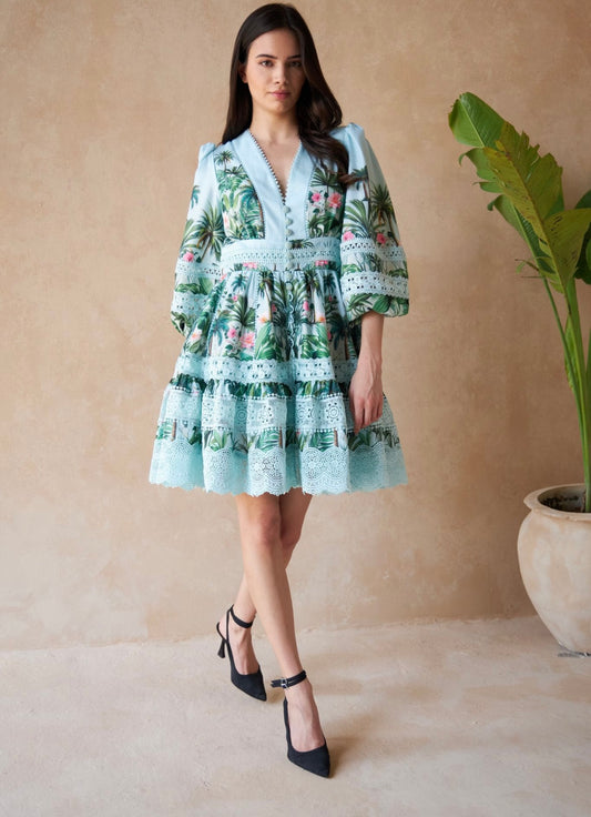 Inoa Bavarian Palm Green Dress