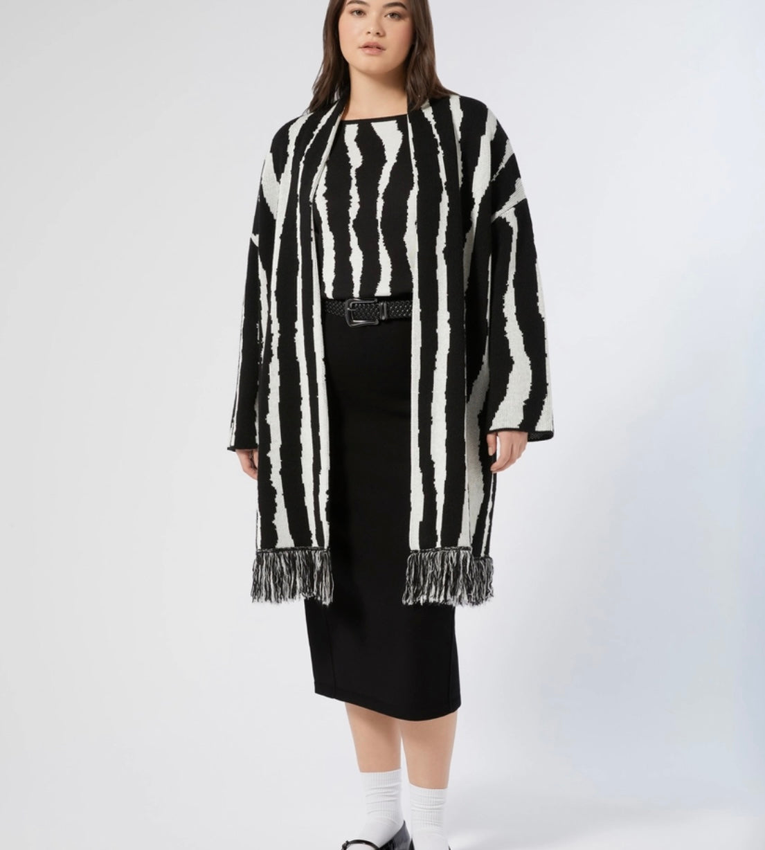 Marina Rinaldi Jacquard Knit Coat