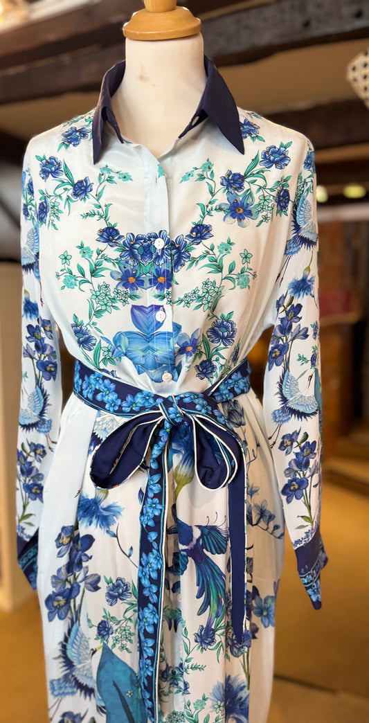 Inoa Lupine Long Shirt    Flowers Blu