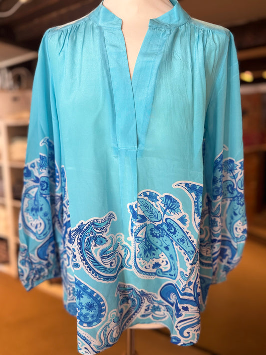 Inoa Pupper Top  Paisley-azure