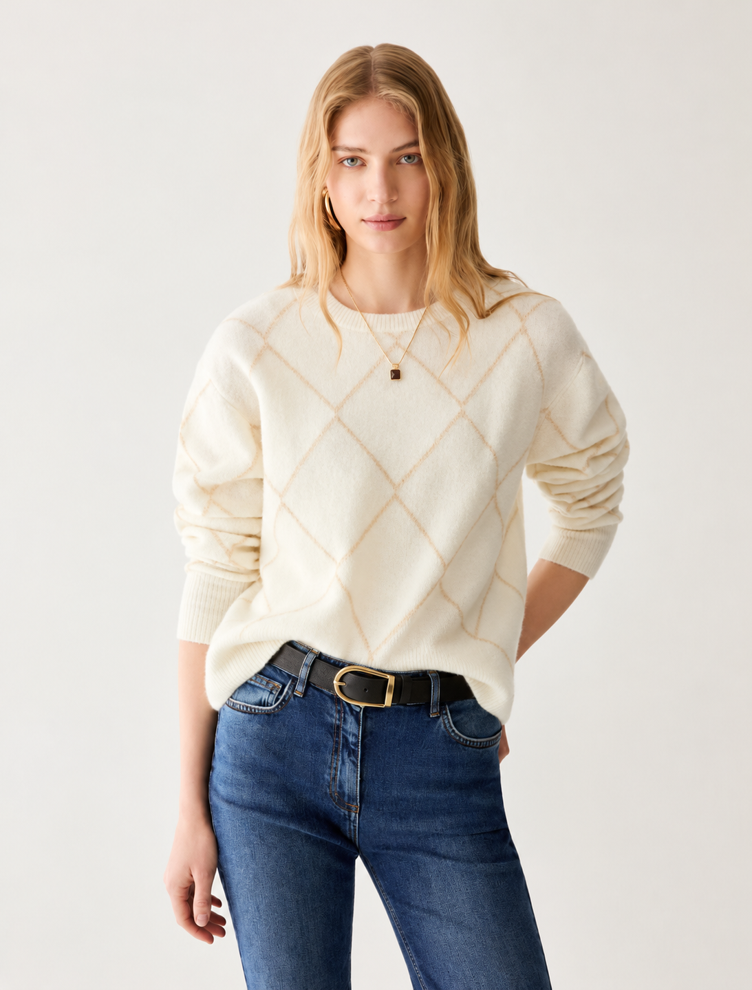 PennyBlack Lamé diamond-pattern jumper - Merlot  pbpboero