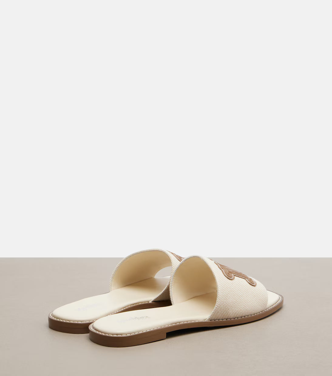 MaxMara Causaso Leather Canvas Sandals