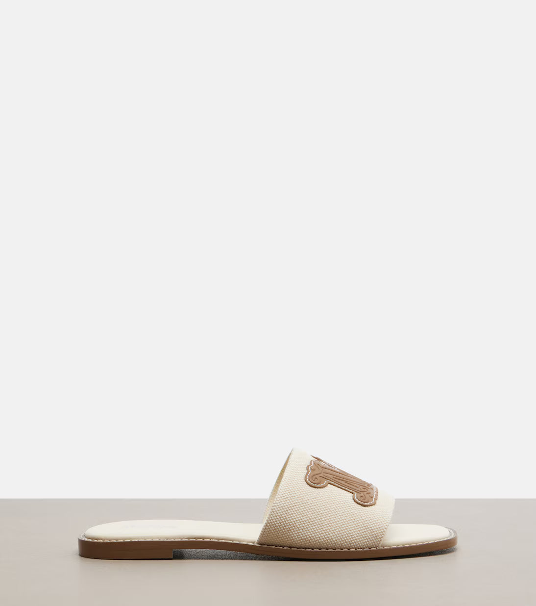 MaxMara Causaso Leather Canvas Sandals