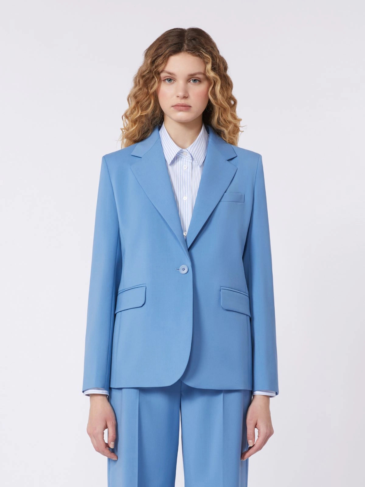 Weekend MaxMara Stretch Wool Blazer  Blue   WKDLAMINE