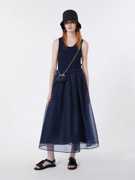 Weekend MaxMara Pleated Silk Organza Skirt