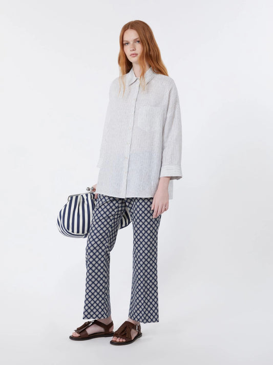 Weekend MaxMara Striped Linen Canvas Shirt