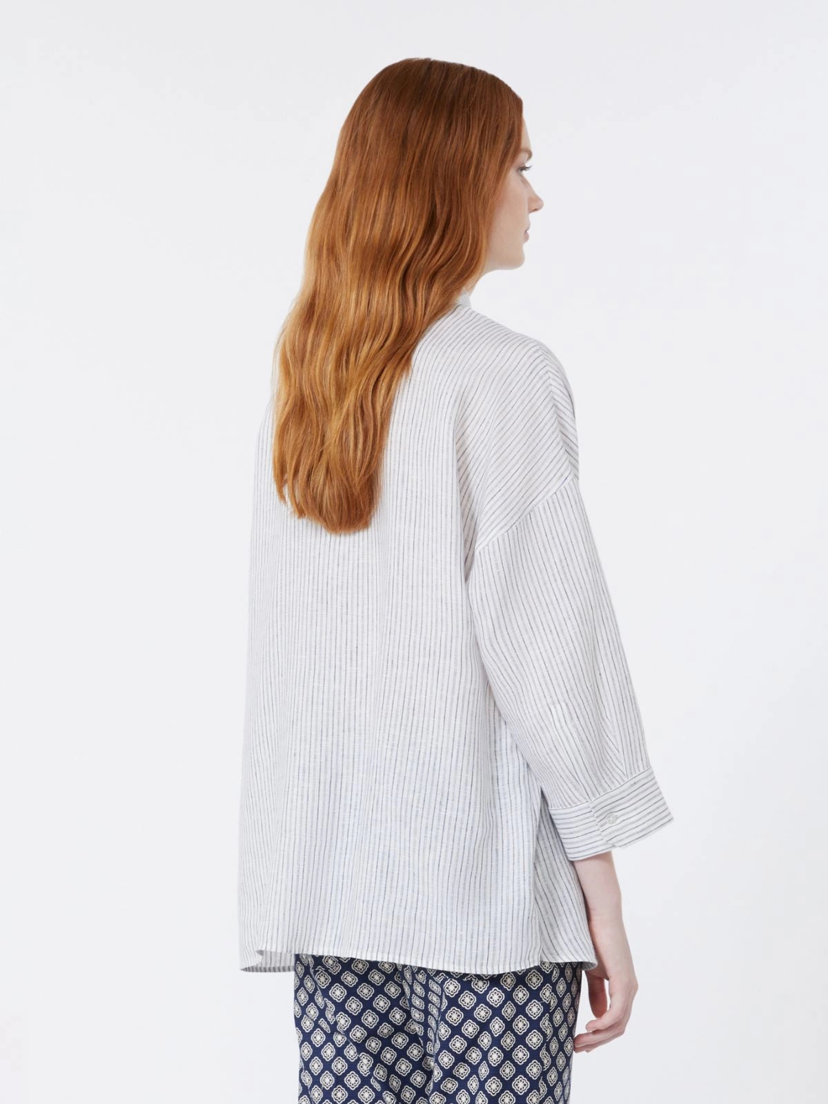 Weekend MaxMara Striped Linen Canvas Shirt