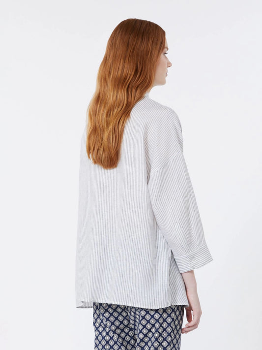 Weekend MaxMara Striped Linen Canvas Shirt