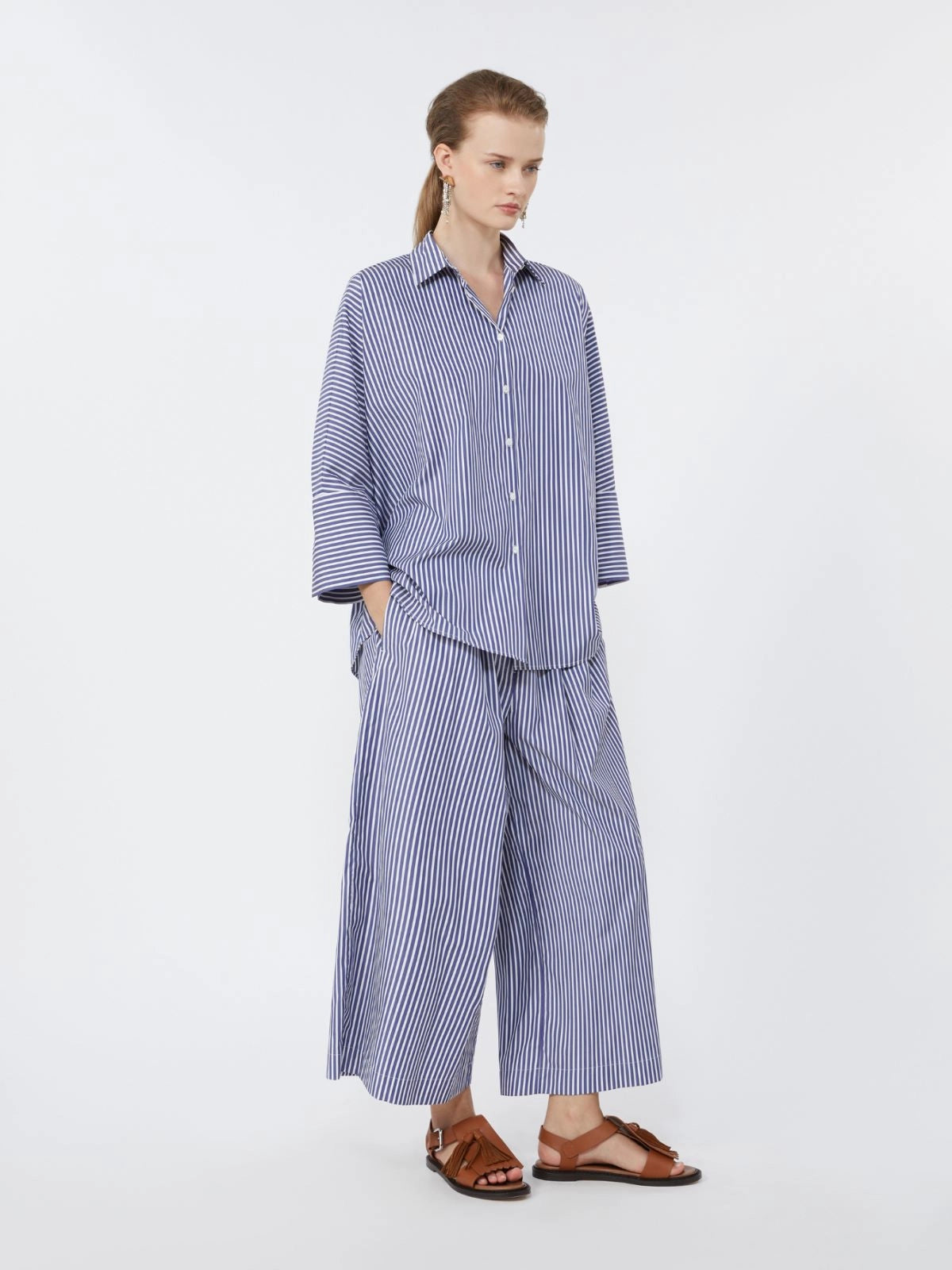 Weekend MaxMara Cotton Poplin Oversize Shirt     Dark Blue  WKDHUDSON