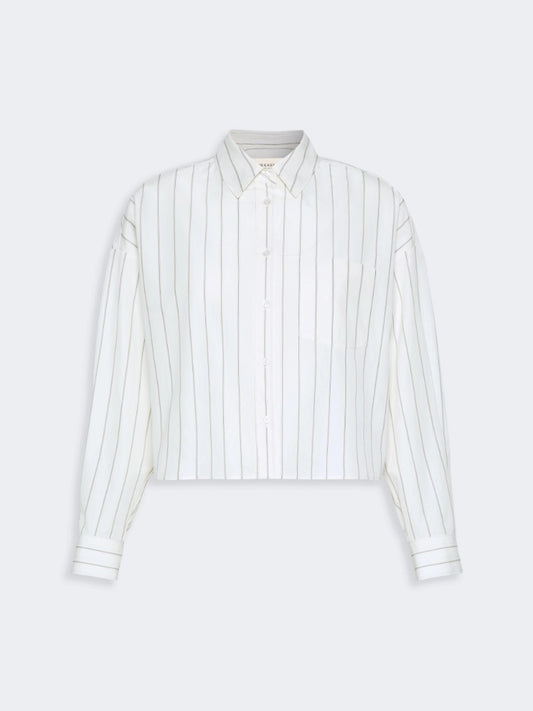 Weekend Maxmara Cotton Striped Shirt with Floral Back Panel  WKDCERTOSA