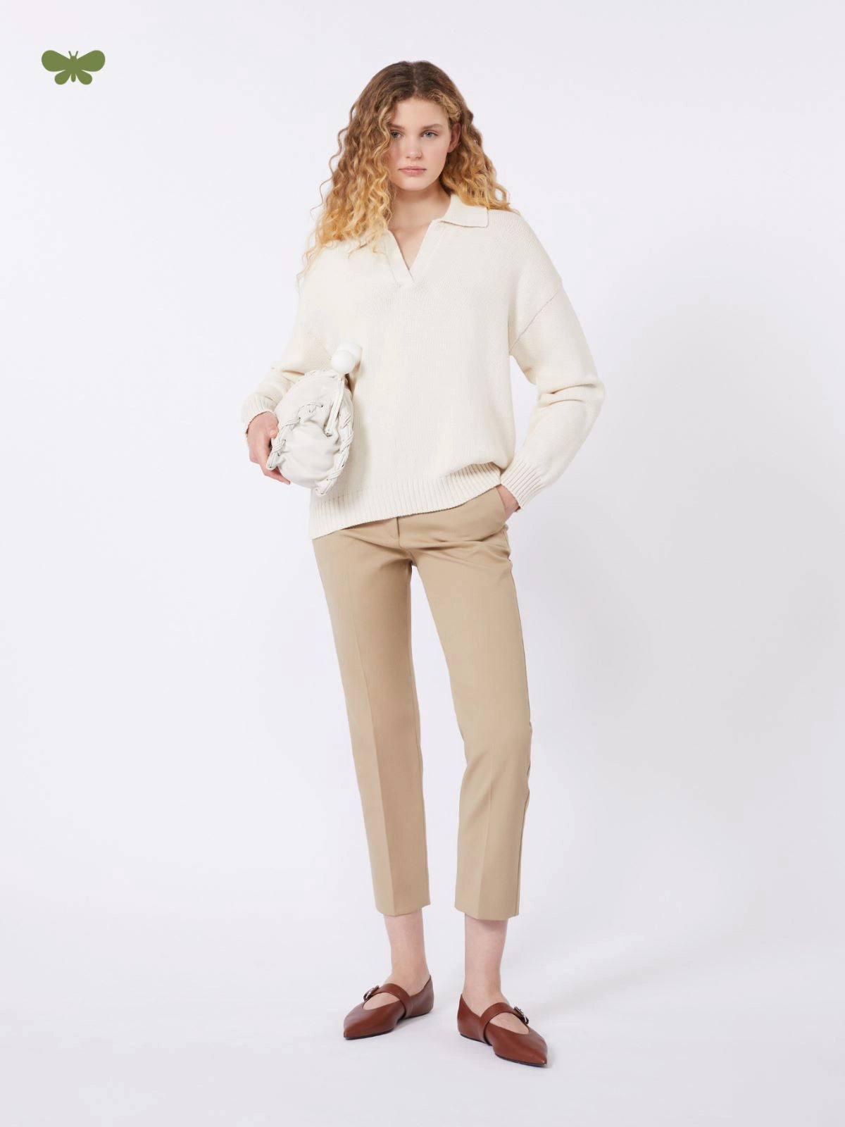 Weekend Maxmara WKDDVITE Cotton Trousers  Sand